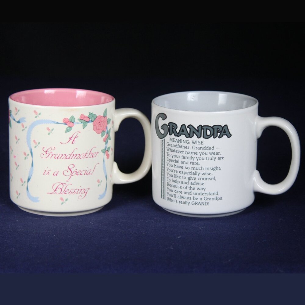 Papel Grandmother and Grandpa Coffee Mugs
